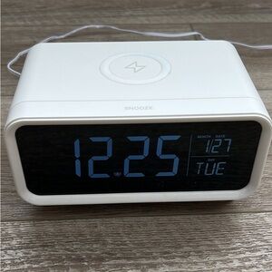 Hearth & Hand White Alarm Clock with Blue LED Display